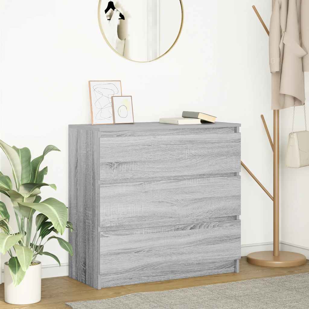 Sideboard Grey Sonoma 80x35x76 cm Engineered Wood