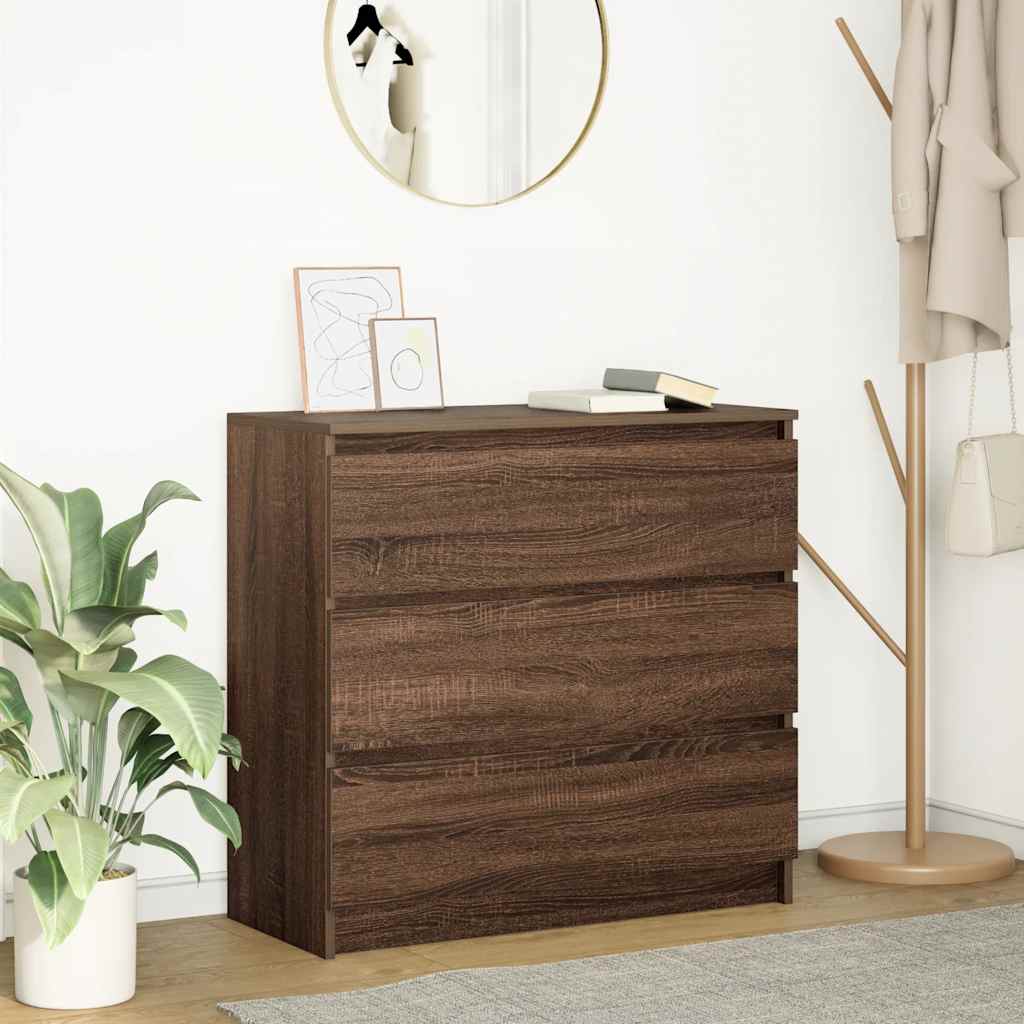Sideboard Brown Oak 80x35x76 cm Engineered Wood