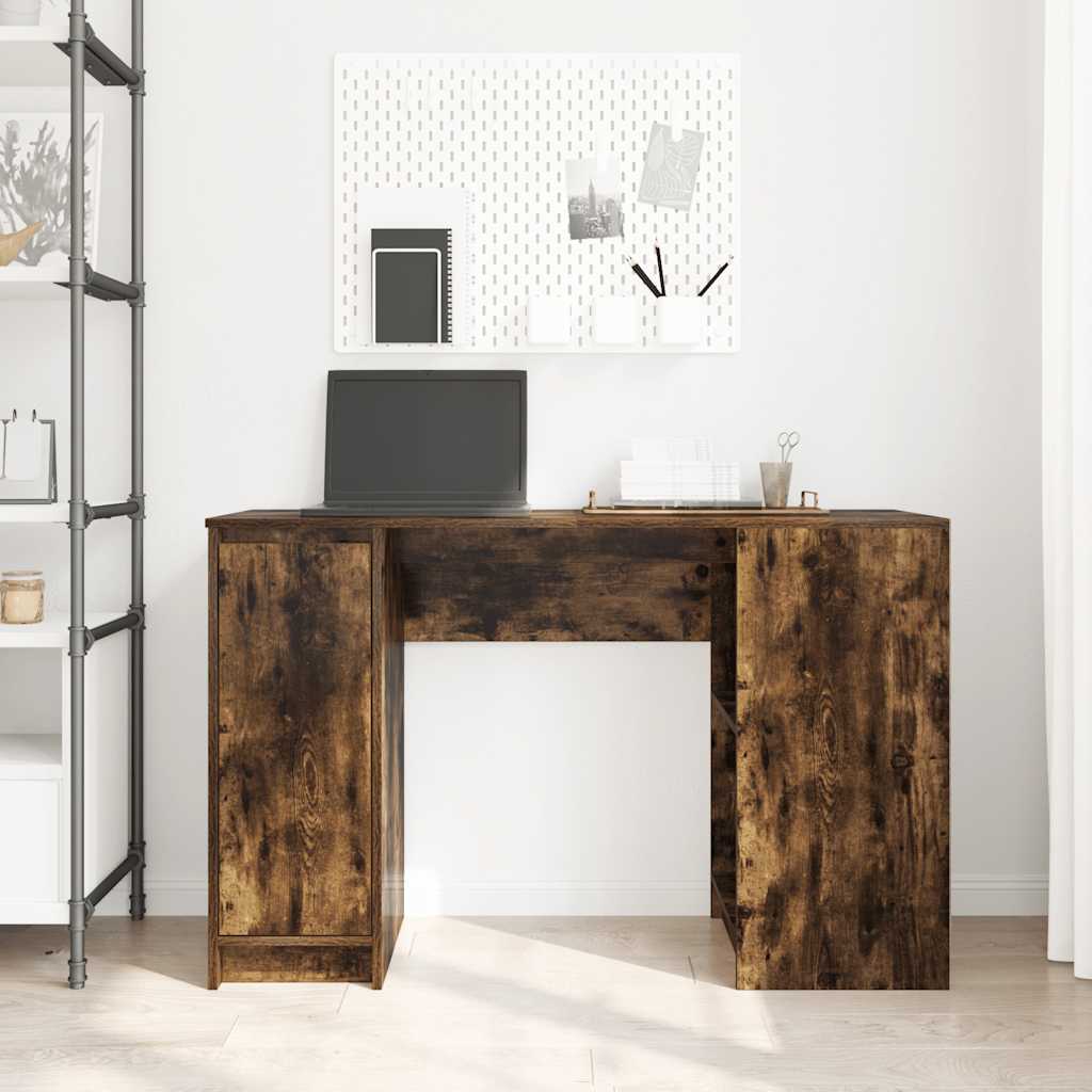 Desk Smoked Oak 120x42x76 cm Engineered Wood