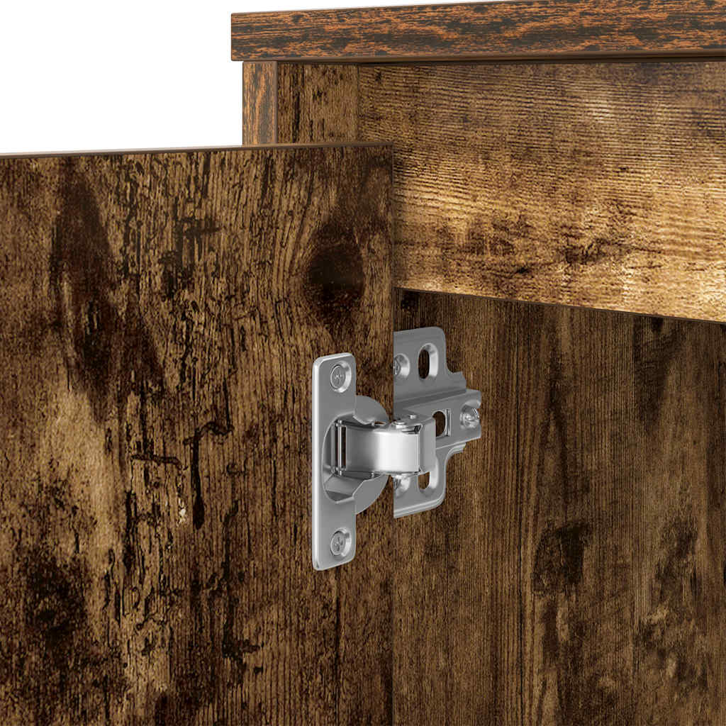 Desk Smoked Oak 120x42x76 cm Engineered Wood