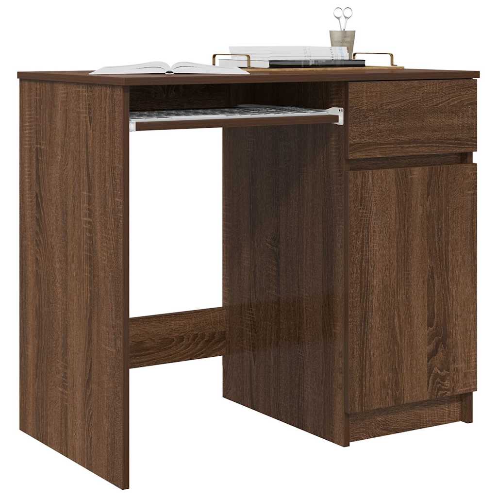 Desk Brown Oak 86x49x76 cm Engineered Wood