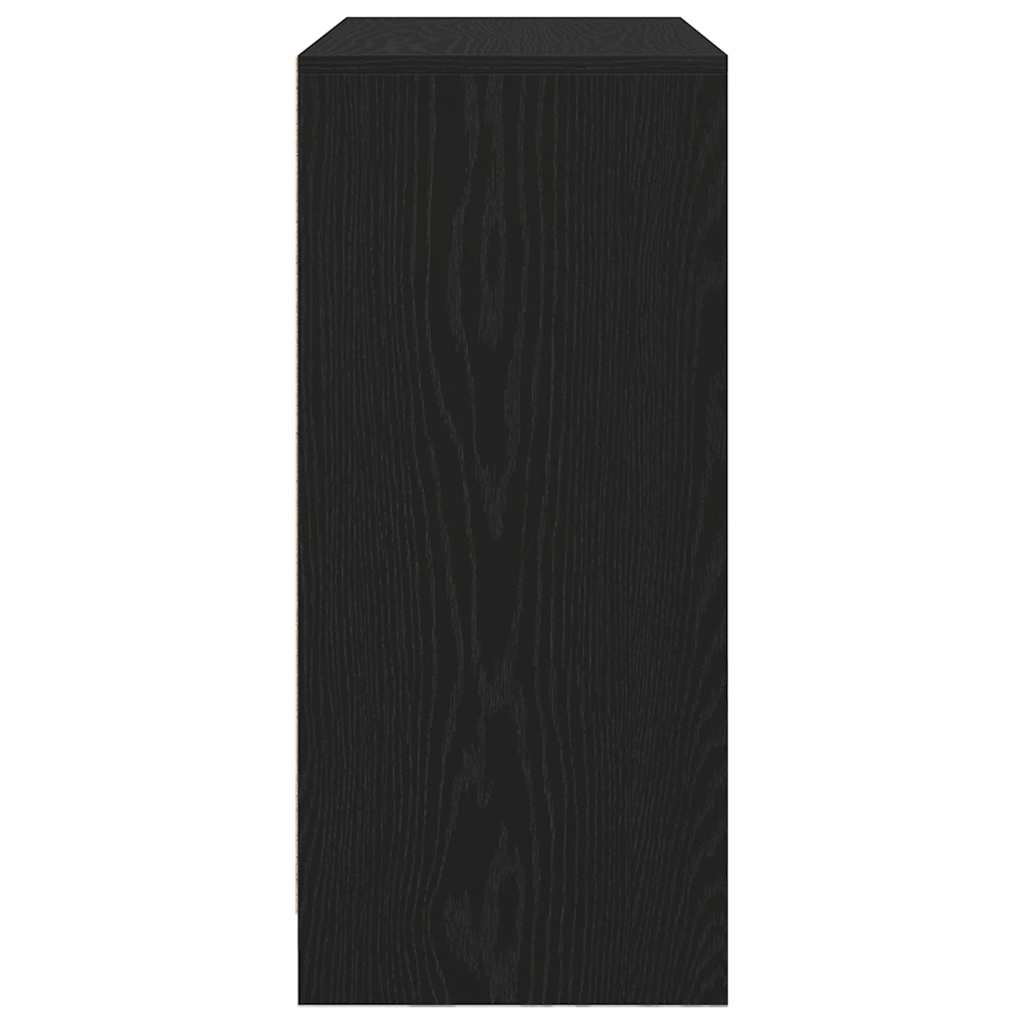 Sideboard with Drawers and Doors Black Oak 70.5x34x74.5 cm