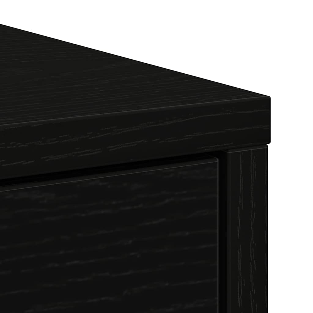 Sideboard with Drawers and Doors Black Oak 70.5x34x74.5 cm