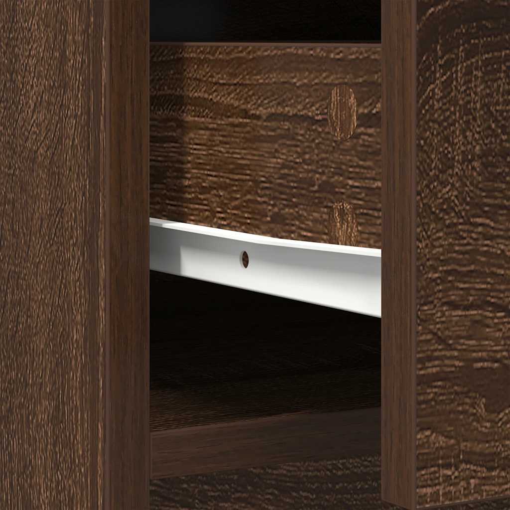 Sideboard with Drawers and Doors Brown Oak 70.5x34x74.5 cm