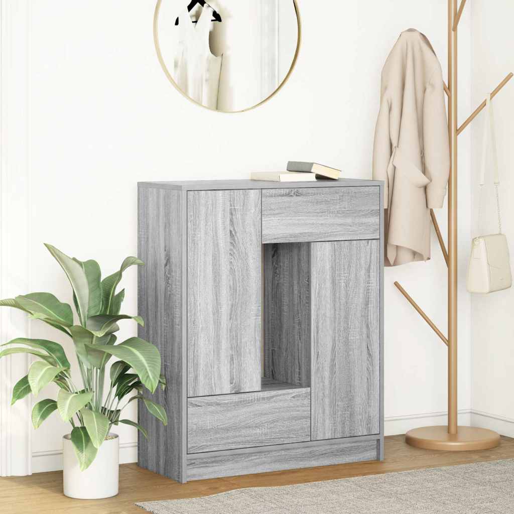 Sideboard with Drawers and Doors Grey Sonoma 73x31x90 cm
