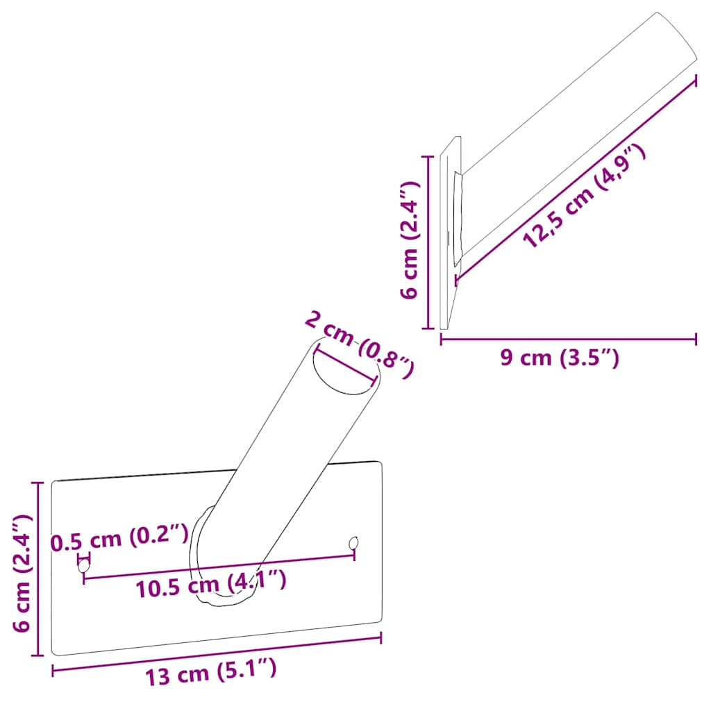 Flag Pole Holder Silver 13 x 6 cm Steel