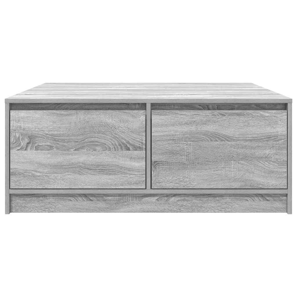 Coffee Table with Drawers Grey Sonoma 100x100x40 cm
