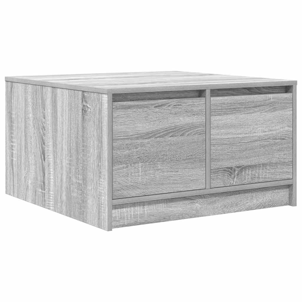 Coffee Table with Drawers Grey Sonoma 70.5x70x40 cm