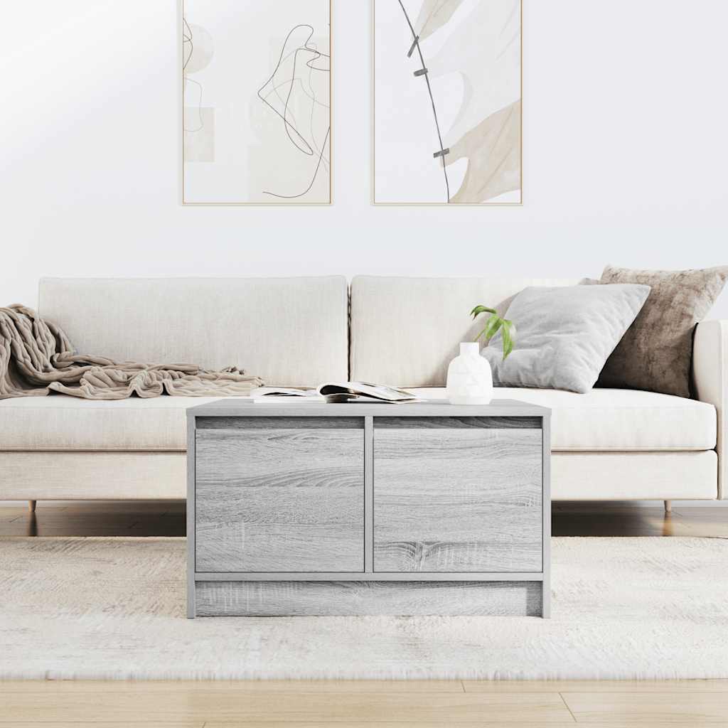 Coffee Table with Drawers Grey Sonoma 70.5x70x40 cm