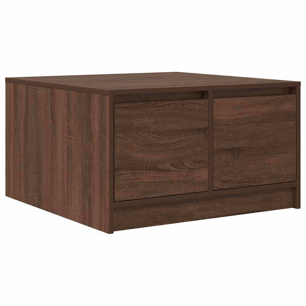 Coffee Table with Drawers Brown Oak 70.5x70x40 cm