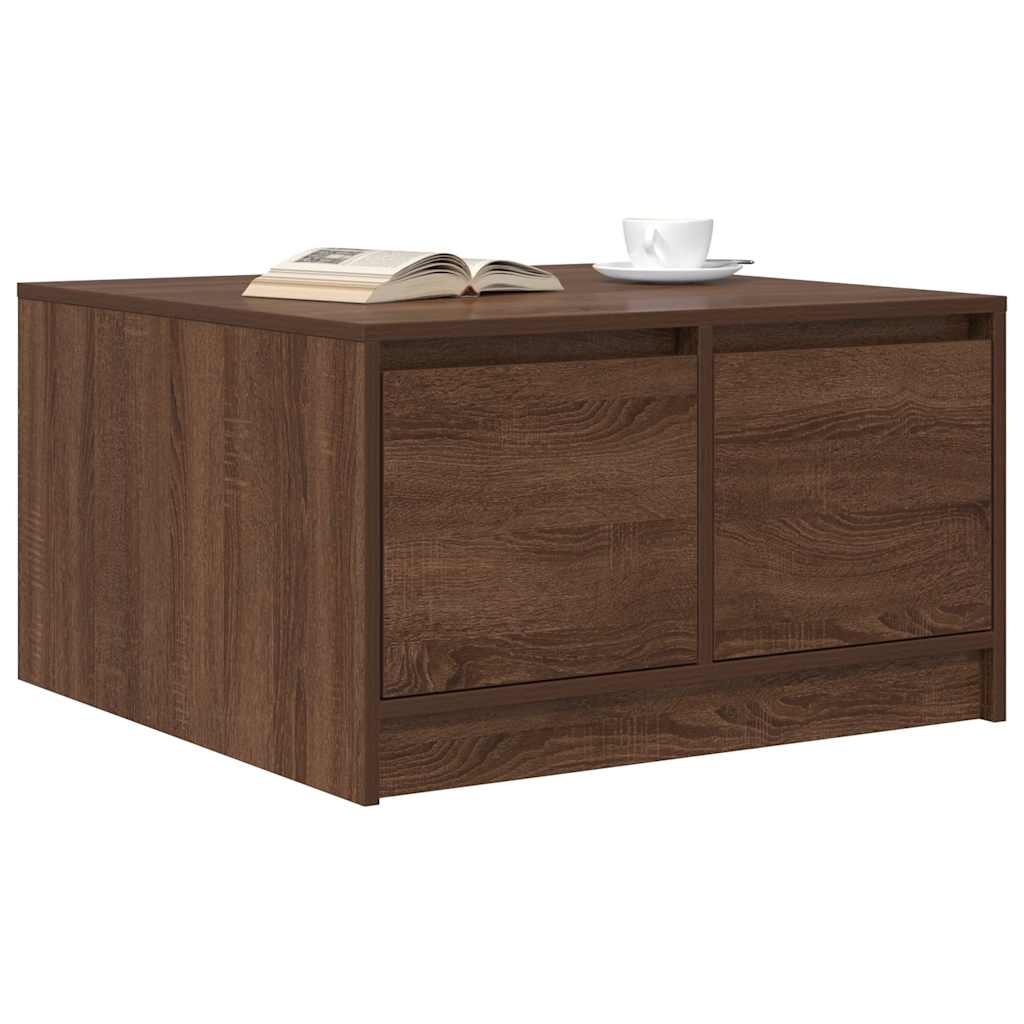 Coffee Table with Drawers Brown Oak 70.5x70x40 cm