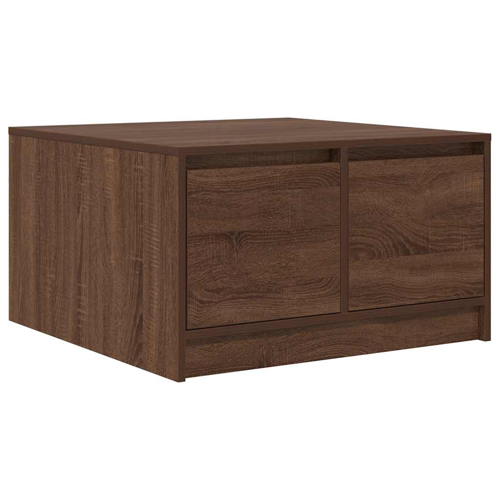 Coffee Table with Drawers Brown Oak 70.5x70x40 cm