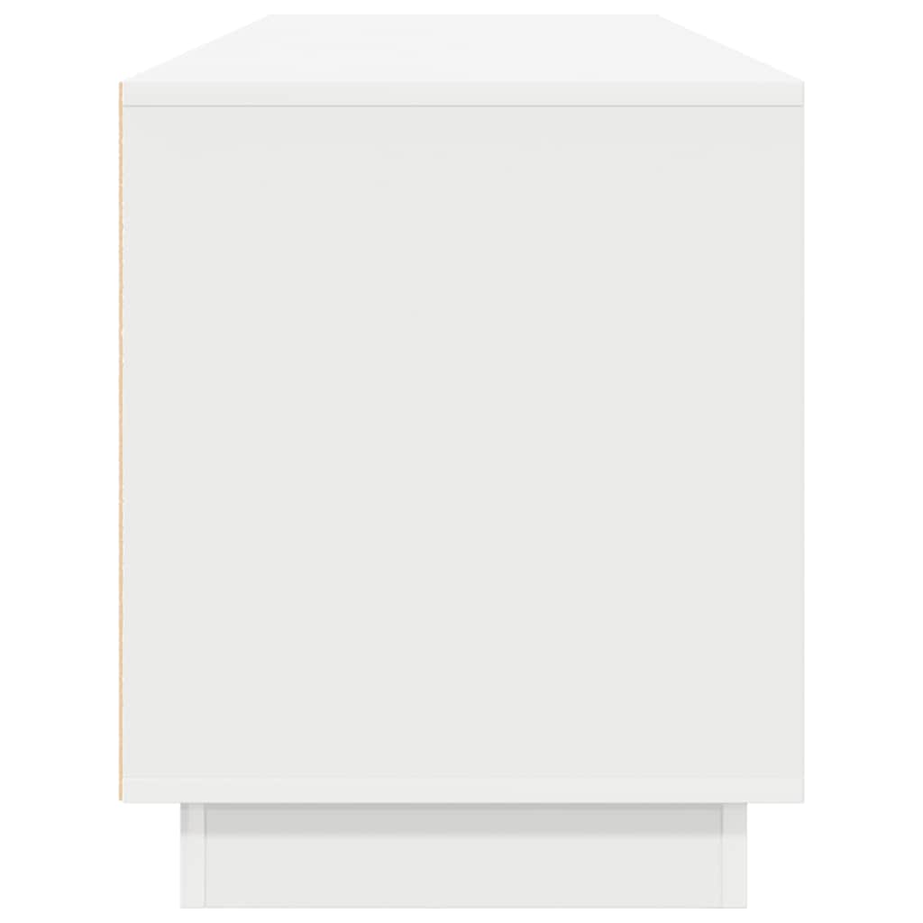 TV Cabinet with LED Lights White 193.5x41x50 cm