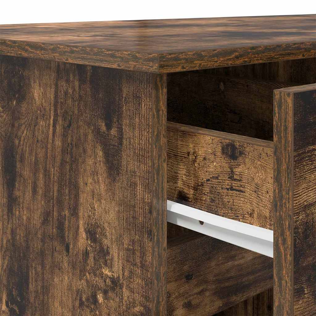 Desk with Drawer Smoked oak 140 x 49 x 76 cm Engineered wood