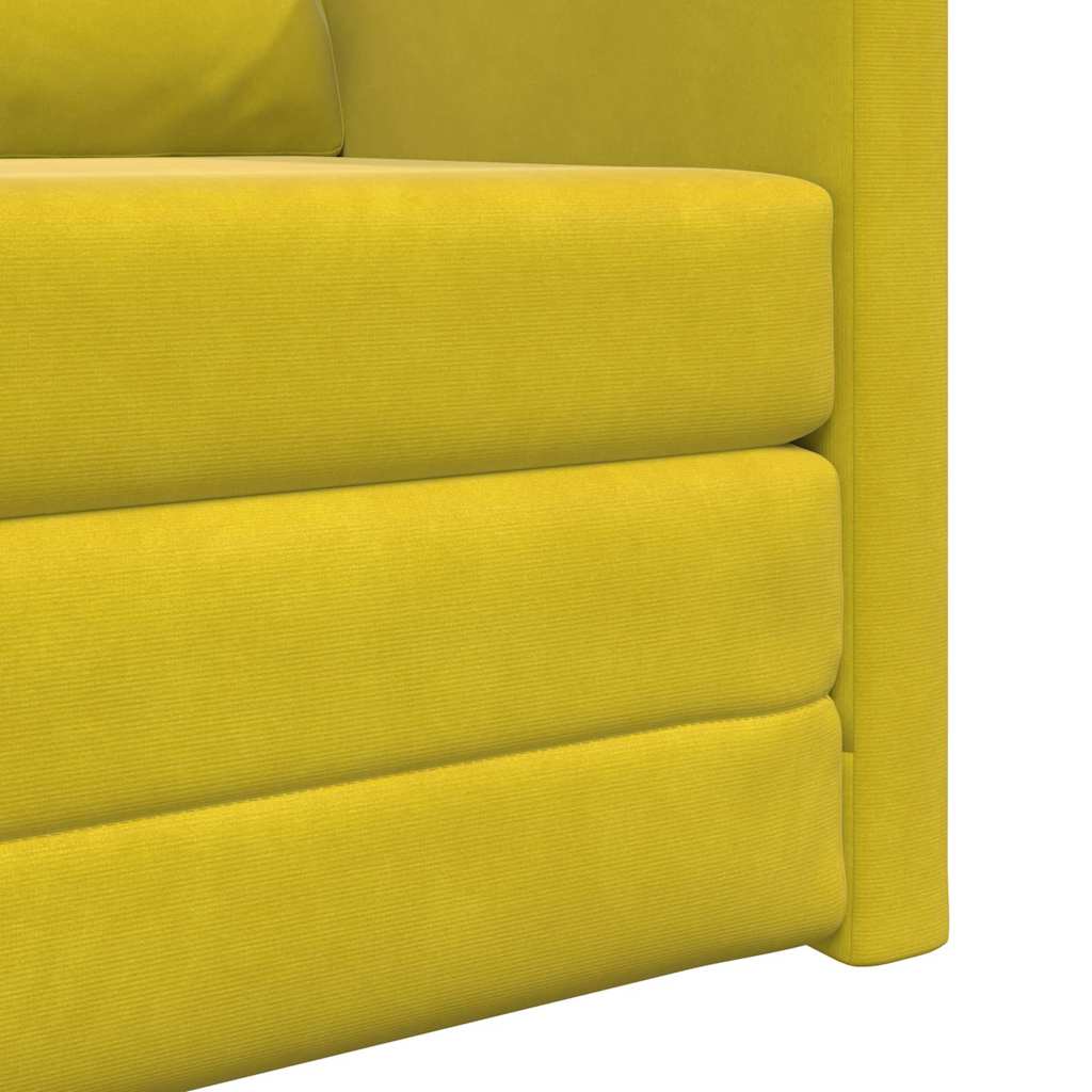 Floor Sofa Bed with Cushion Dark yellow 74 x 77 x 81 cm Velvet