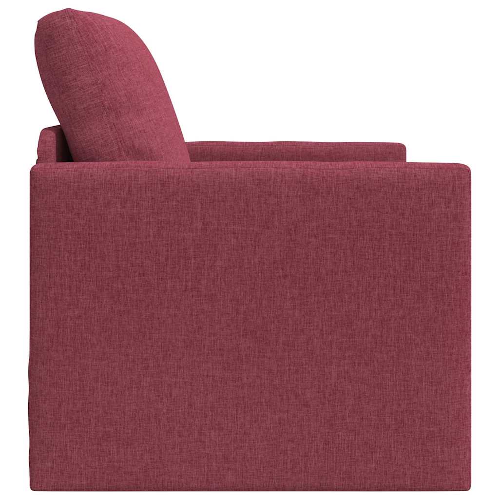 Floor Sofa Bed with Cushion Wine red 74 x 77 x 81 cm Fabric