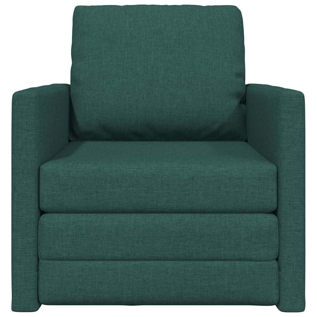 Floor Sofa Bed with Cushion Dark green 74 x 77 x 81 cm Fabric
