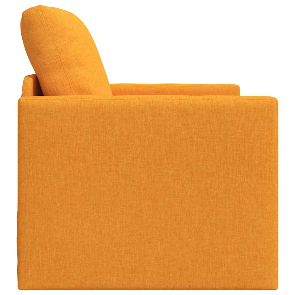 Floor Sofa Bed with Cushion Dark yellow 74 x 77 x 81 cm Fabric
