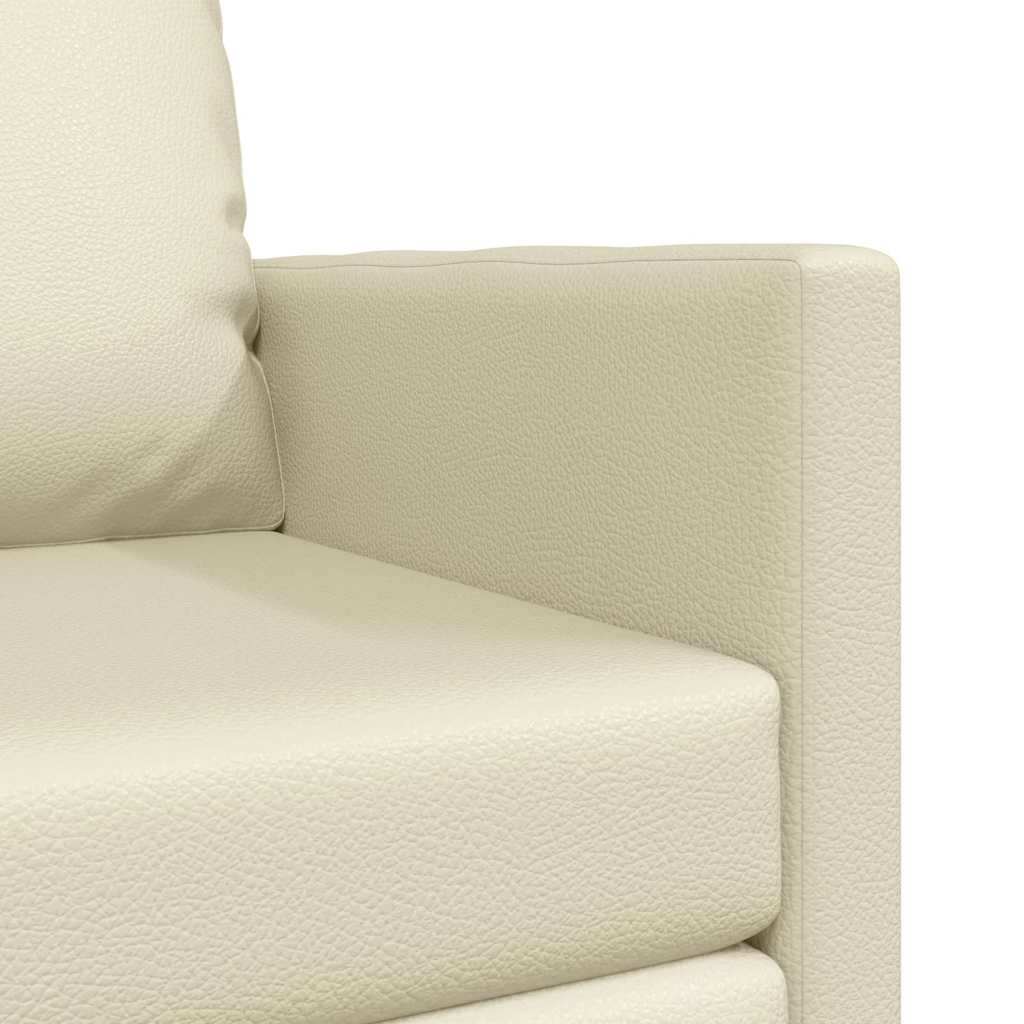 Floor Sofa Bed with Cushion Cream 74 x 77 x 81 cm Faux leather