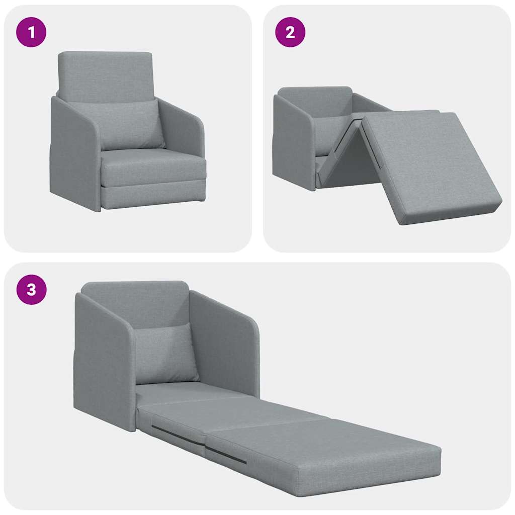 Sofa Bed Light grey 65 x 80 x 83 cm Fabric