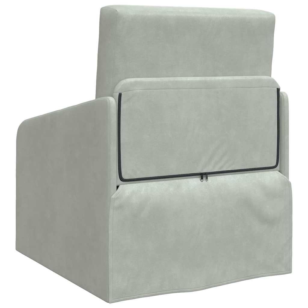Sofa Bed Light grey 65 x 80 x 83 cm Velvet