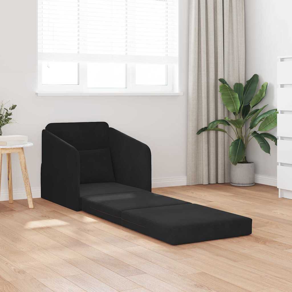 Sofa Bed Black 65 x 80 x 83 cm Velvet