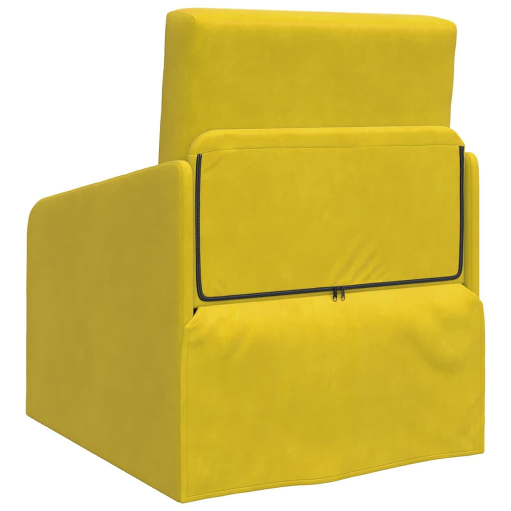 Sofa Bed Yellow 65 x 80 x 83 cm Velvet