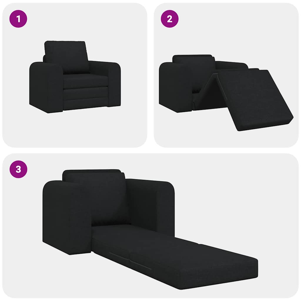 Sofa Bed Black 98 x 71 x 83 cm Fabric