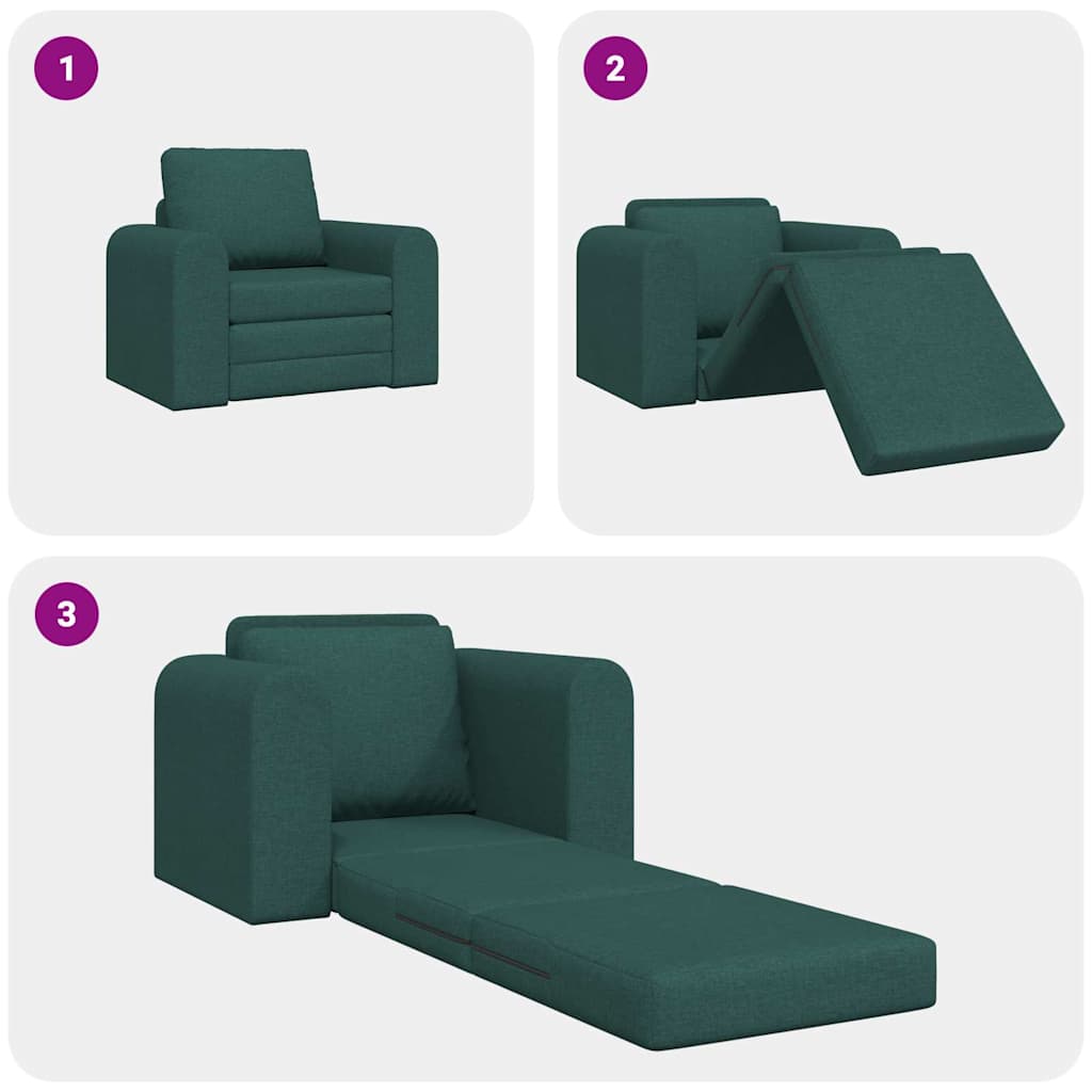 Sofa Bed Dark green 98 x 71 x 83 cm Fabric