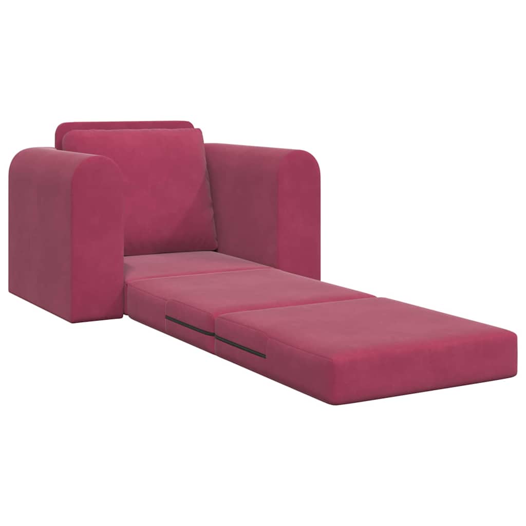 Sofa Bed Wine red 98 x 71 x 83 cm Velvet