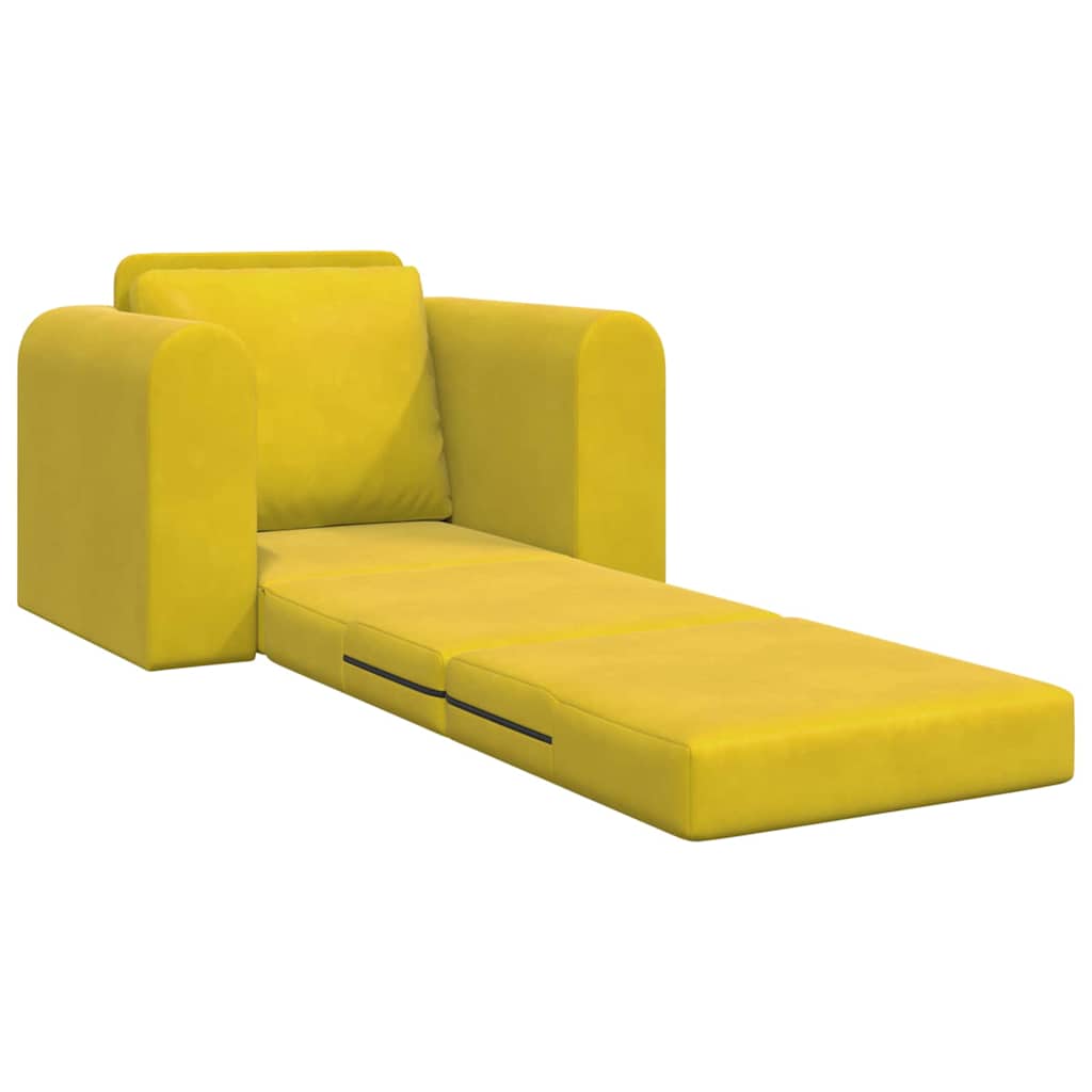 Sofa Bed Yellow 98 x 71 x 83 cm Velvet