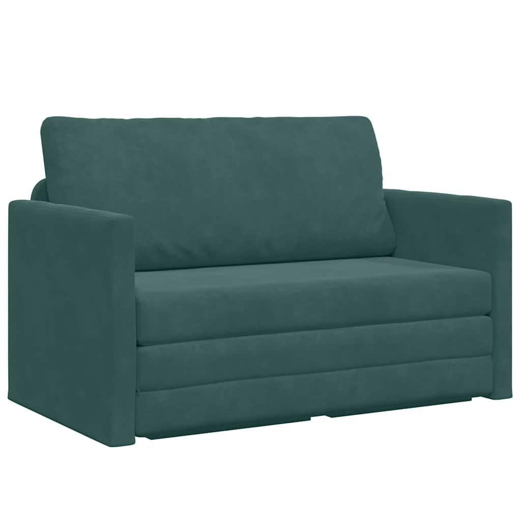 Sofa Bed Dark Green 124 x 204 x 61 cm Velvet