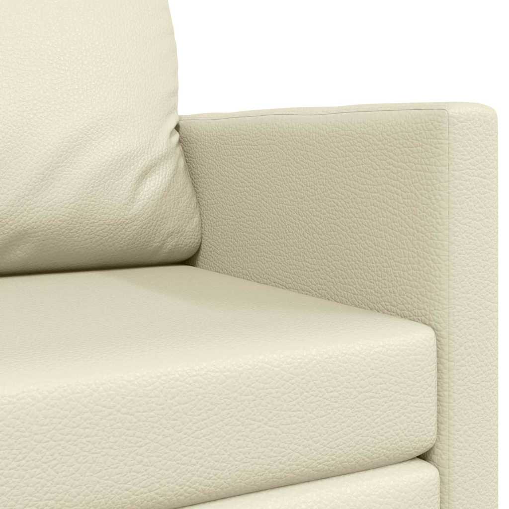 Sofa Bed Cream 124 x 71 x 78 cm Artificial Leather