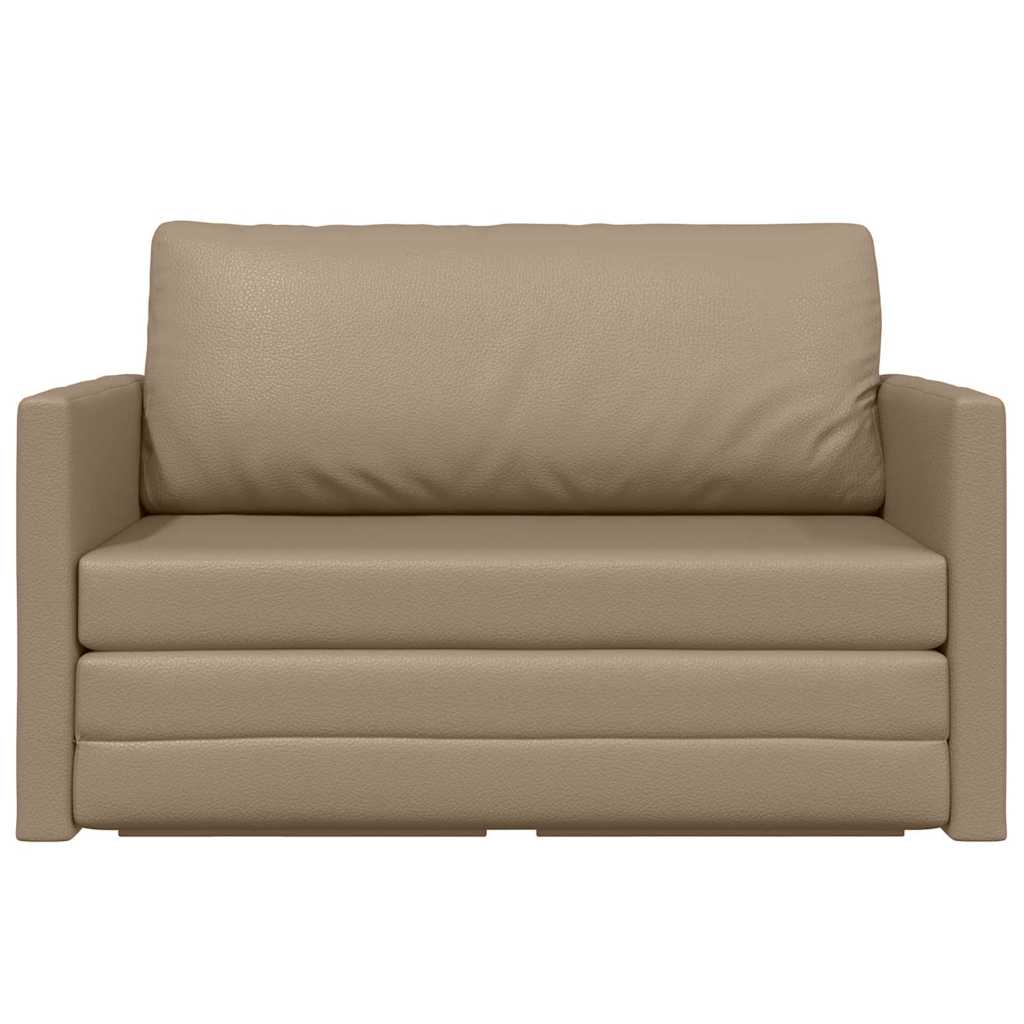 Sofa Bed Cappuccino 124 x 71 x 78 cm Artificial Leather