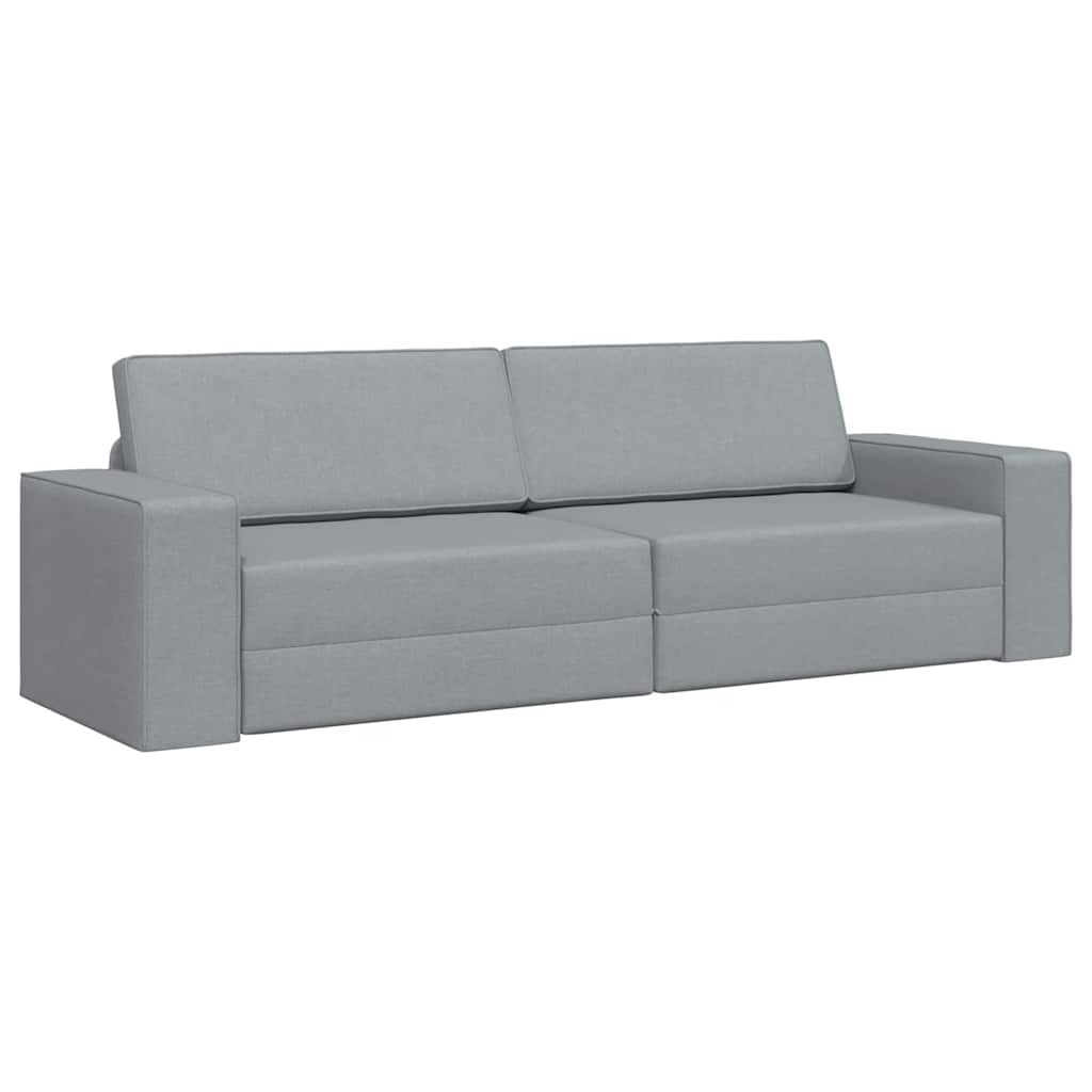 Floor Sofa Bed Light grey 245 x 78 x 77 cm Fabric