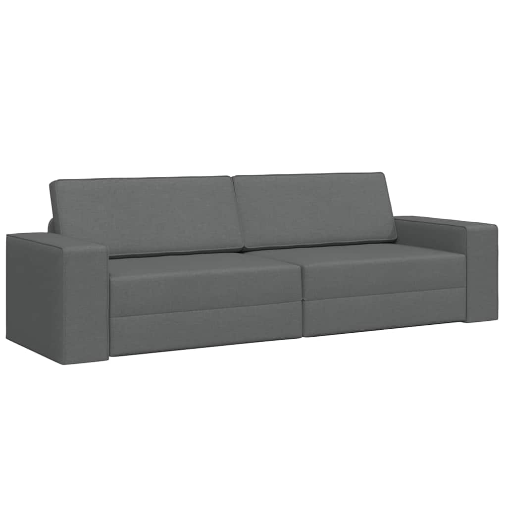Floor Sofa Bed Dark Grey 245 x 78 x 77 cm Fabric