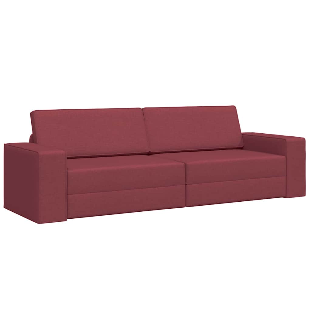 Floor Sofa Bed Wine red 245 x 78 x 77 cm Fabric