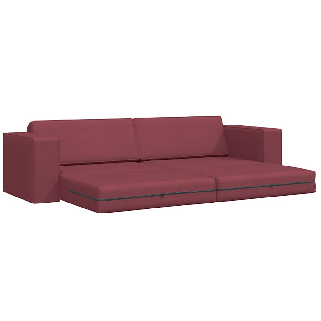 Floor Sofa Bed Wine red 245 x 78 x 77 cm Fabric