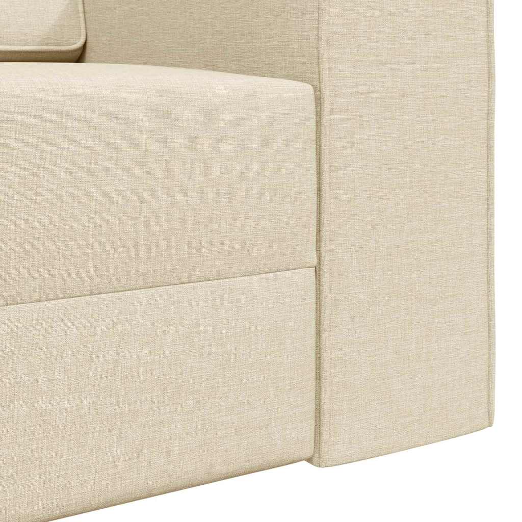 Floor Sofa Bed Cream 245 x 78 x 77 cm Fabric