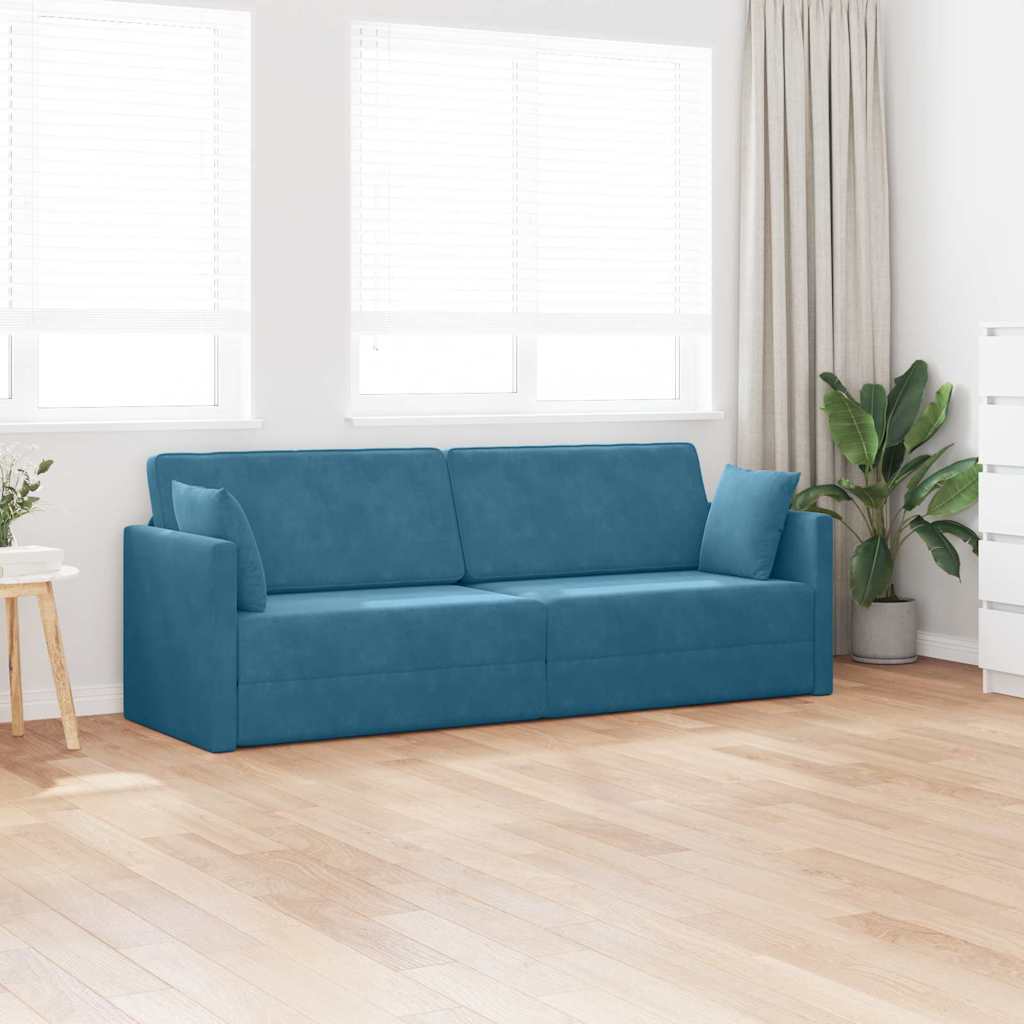 Sofa Bed Blue 213 x 70 x 77 cm Velvet