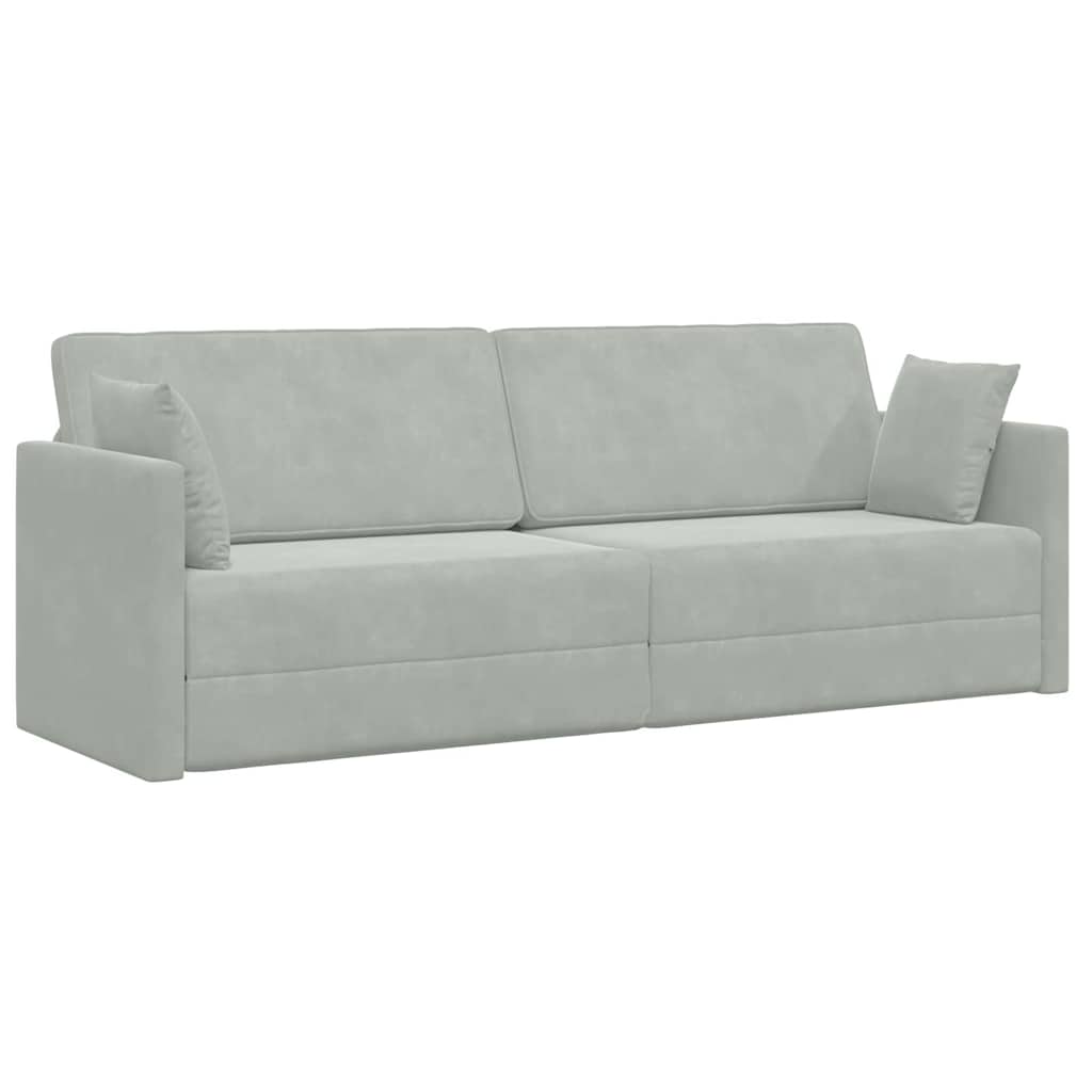 Sofa Bed Light grey 213 x 70 x 77 cm Velvet