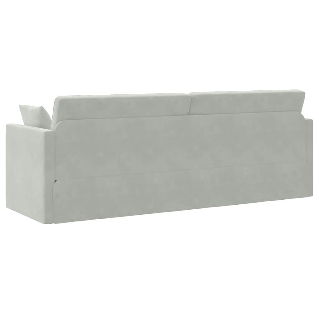 Sofa Bed Light grey 213 x 70 x 77 cm Velvet