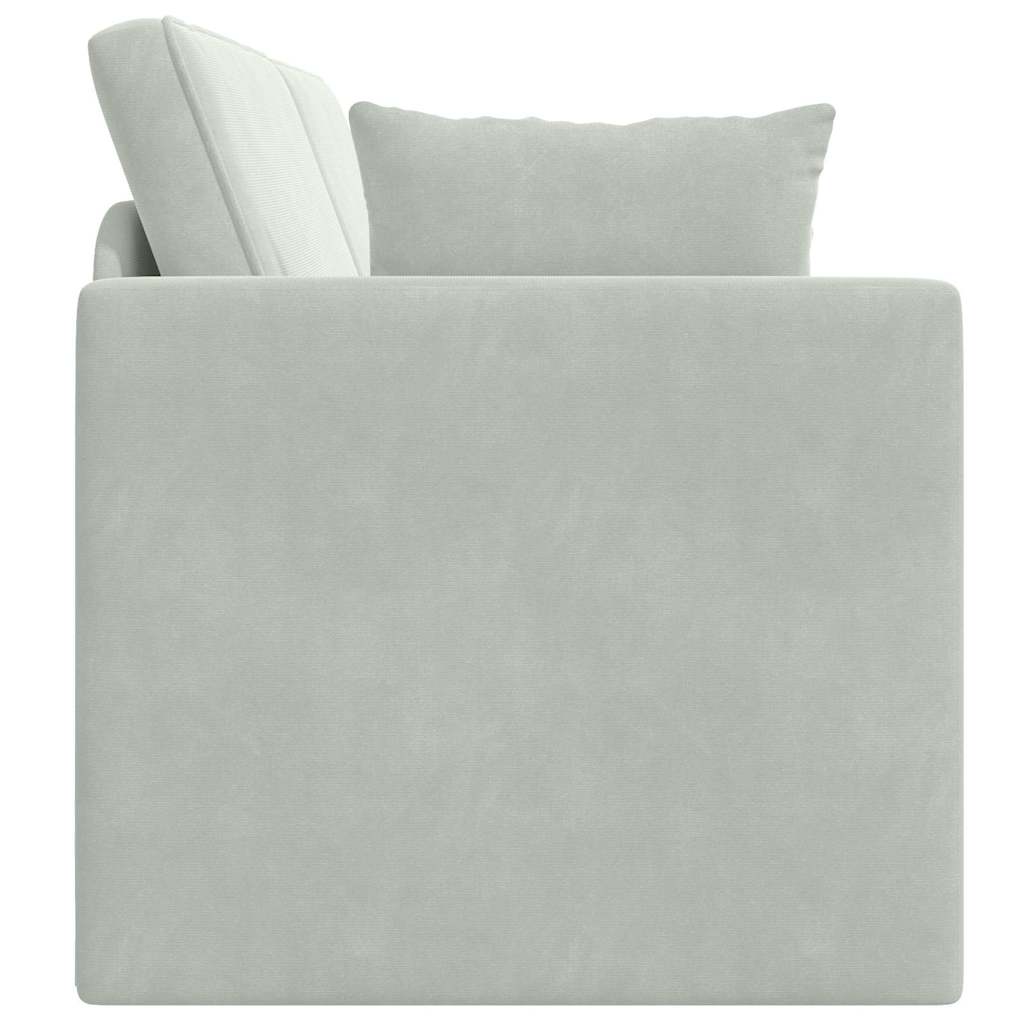 Sofa Bed Light grey 213 x 70 x 77 cm Velvet