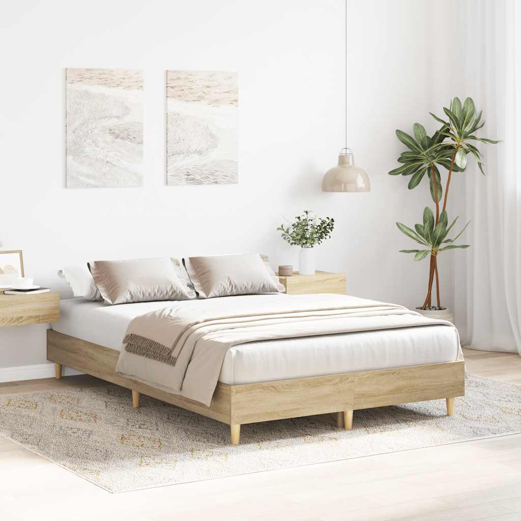 Bed Frame No Mattress Sonoma Oak 120x200 cm Engineered Wood