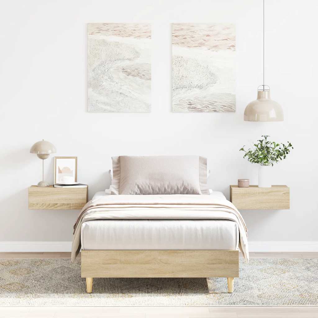 Bed Frame No Mattress Sonoma Oak 100x200 cm Engineered Wood