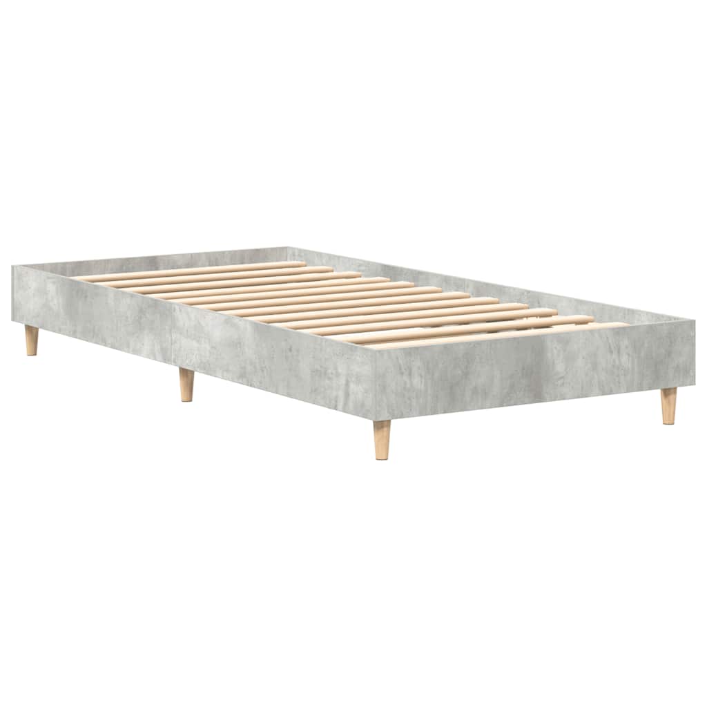 Bed Frame No Mattress Concrete Grey 90x190 cm Single Engineered Wood