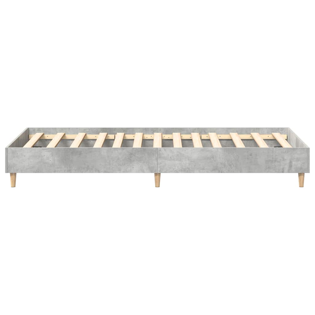 Bed Frame No Mattress Concrete Grey 90x190 cm Single Engineered Wood