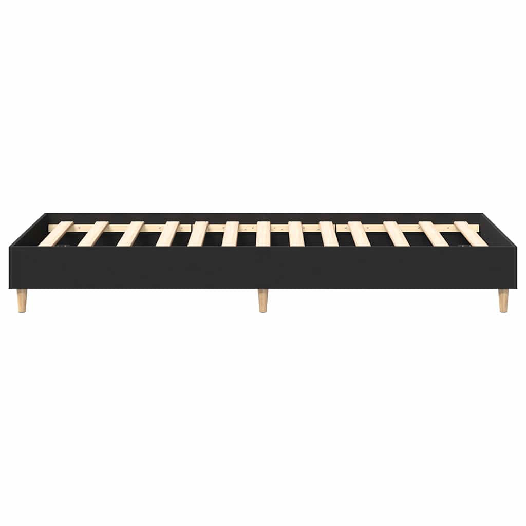 Bed Frame No Mattress Black 75x190 cm Small Single Engineered Wood