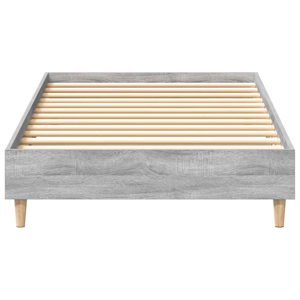 Bed Frame No Mattress Grey Sonoma 75x190 cm Small Single Engineered Wood