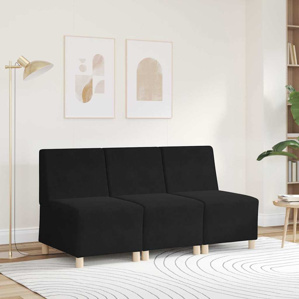 | Modular Sofa Unit Armless | Black 55 x 74 x 82 cm Velvet